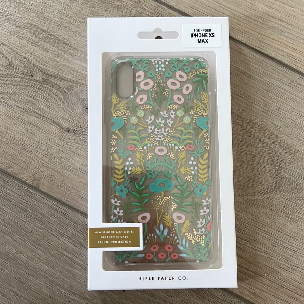 NIB Rifle Paper Company Clear Tapestry iPhone XS Max Phone Case